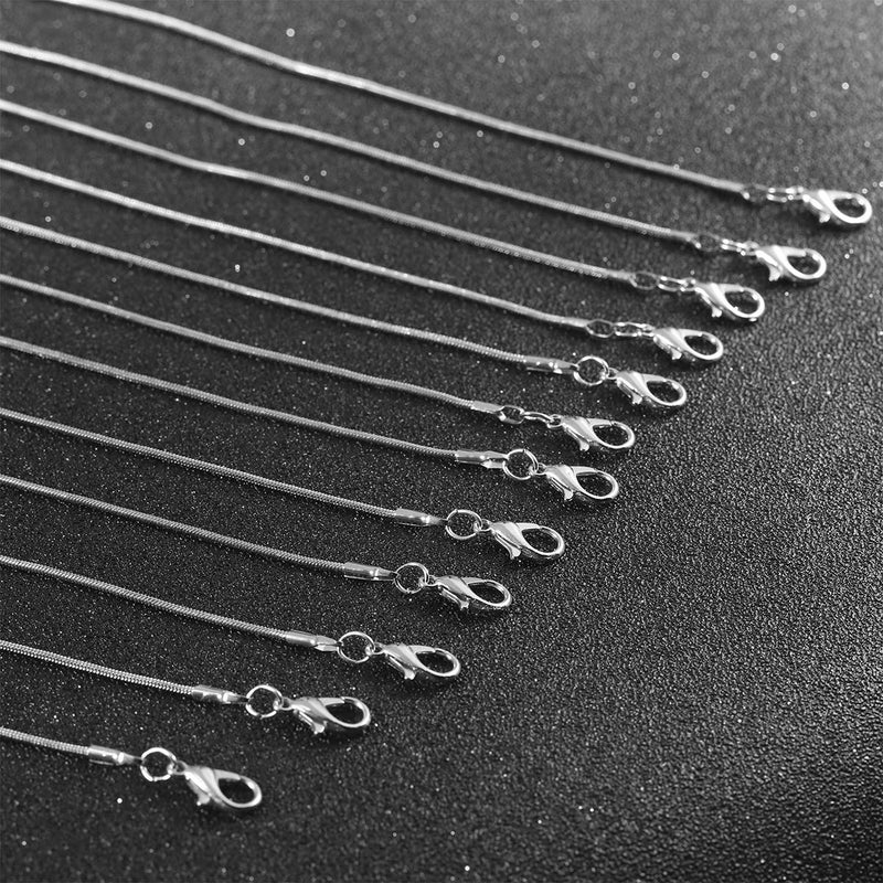 Forise 24 Pcs Gold Plated and Silver Plated 1.2 mm Snake Chains Necklace with Lobster Clasps for Jewelry Making,18 Inch and 20 Inch - Image 1